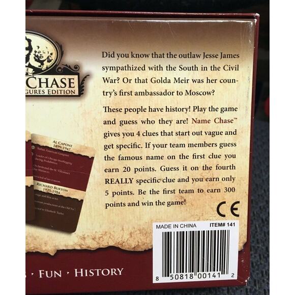 Name Chase: Historical Figures Trivia Game Homeschool Education - Complete - Picture 4 of 6